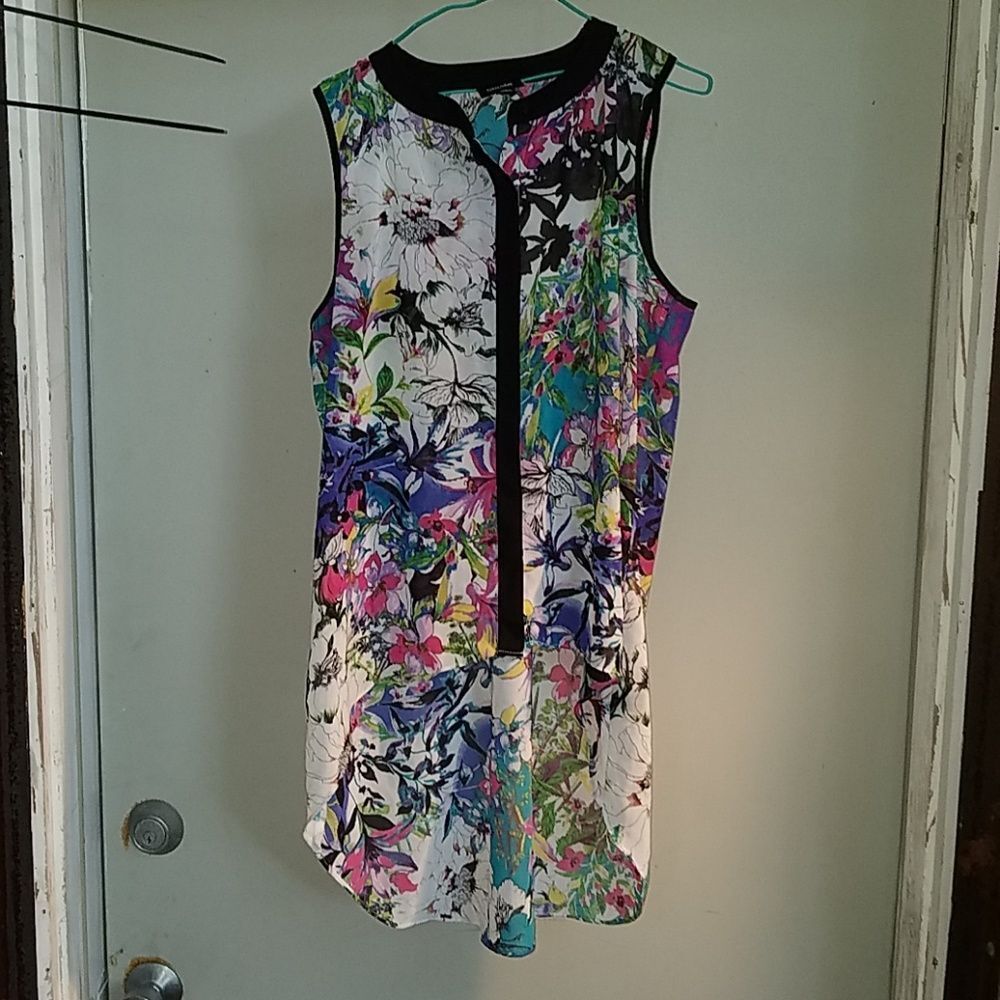 Nwot nicole by nicole miller colorful hi lo tunic blouse